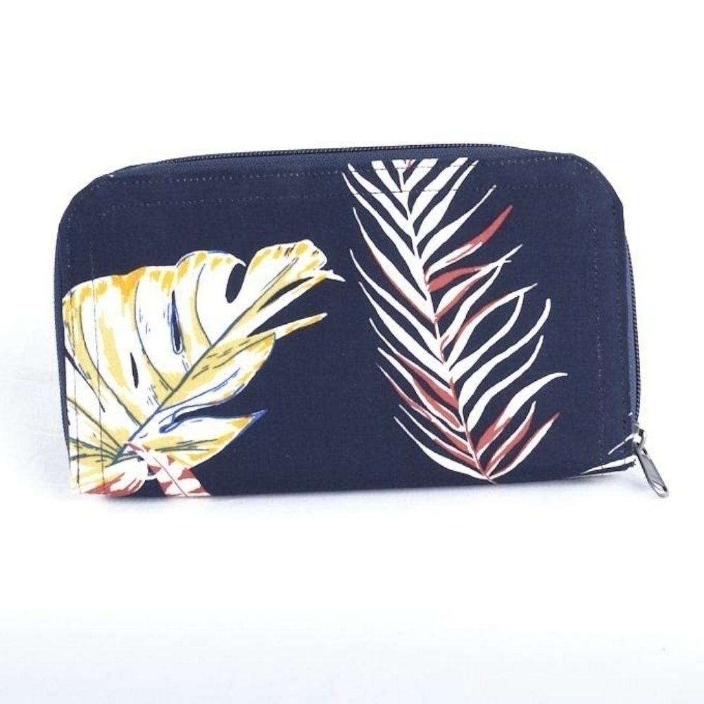 💙Fair Trade Anna Cotton Single ZipTropical Blue Wallet